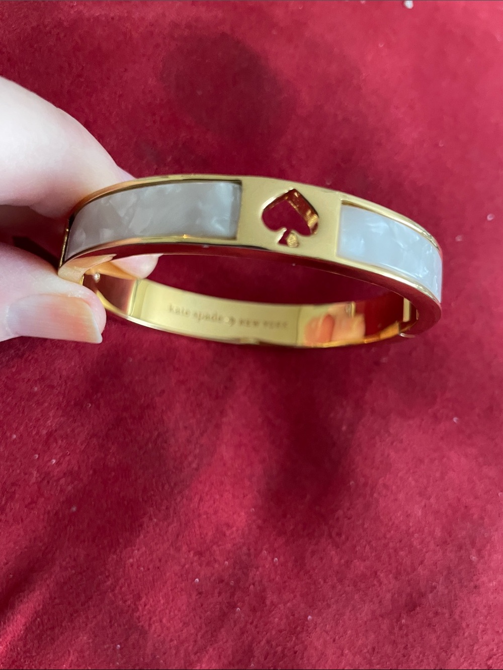Kate Spade Cream & Gold With Cut Out Spade  And Clasp worn Twice